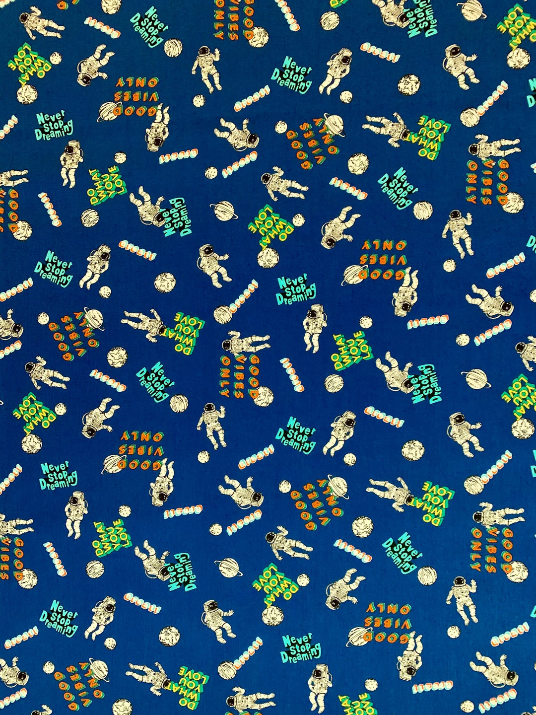 Sevenberry Japanese Fabric - Good Vibes Only, Blue