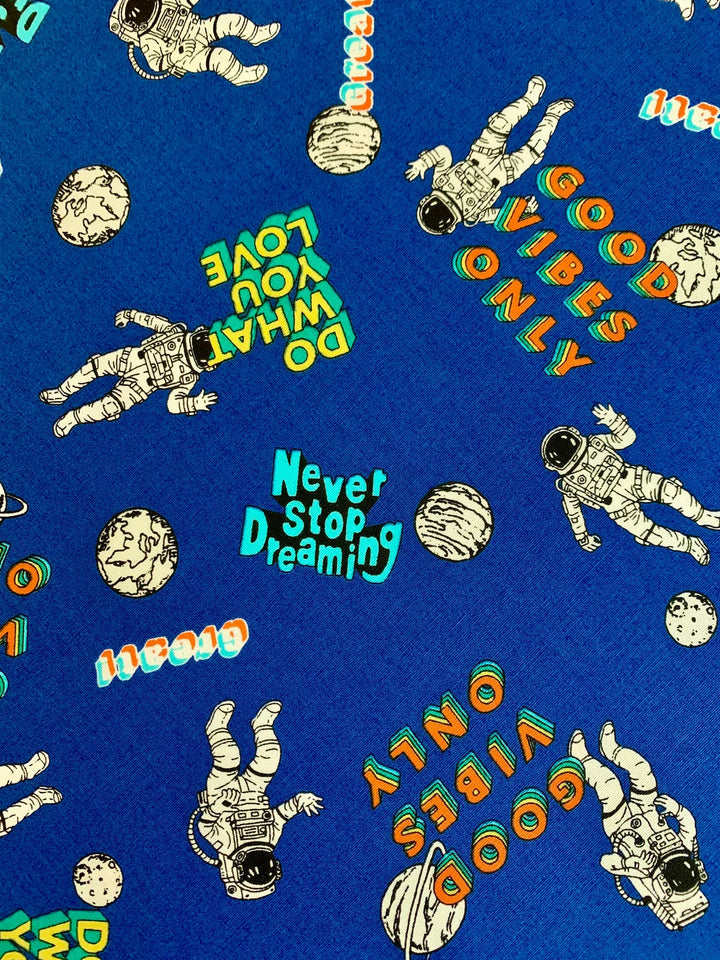 Sevenberry Japanese Fabric - Good Vibes Only, Blue