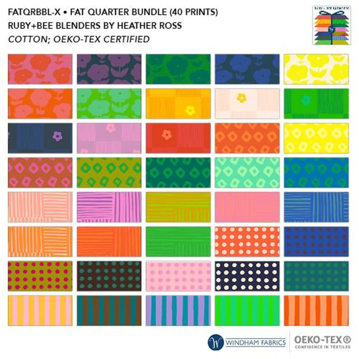 Ruby + Bee Blenders Fat Quarter Bundle 40pcs