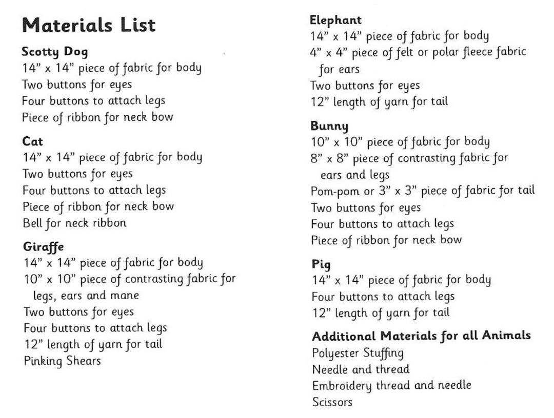 Miniature Menagerie Doll Pattern by Indygo Junction