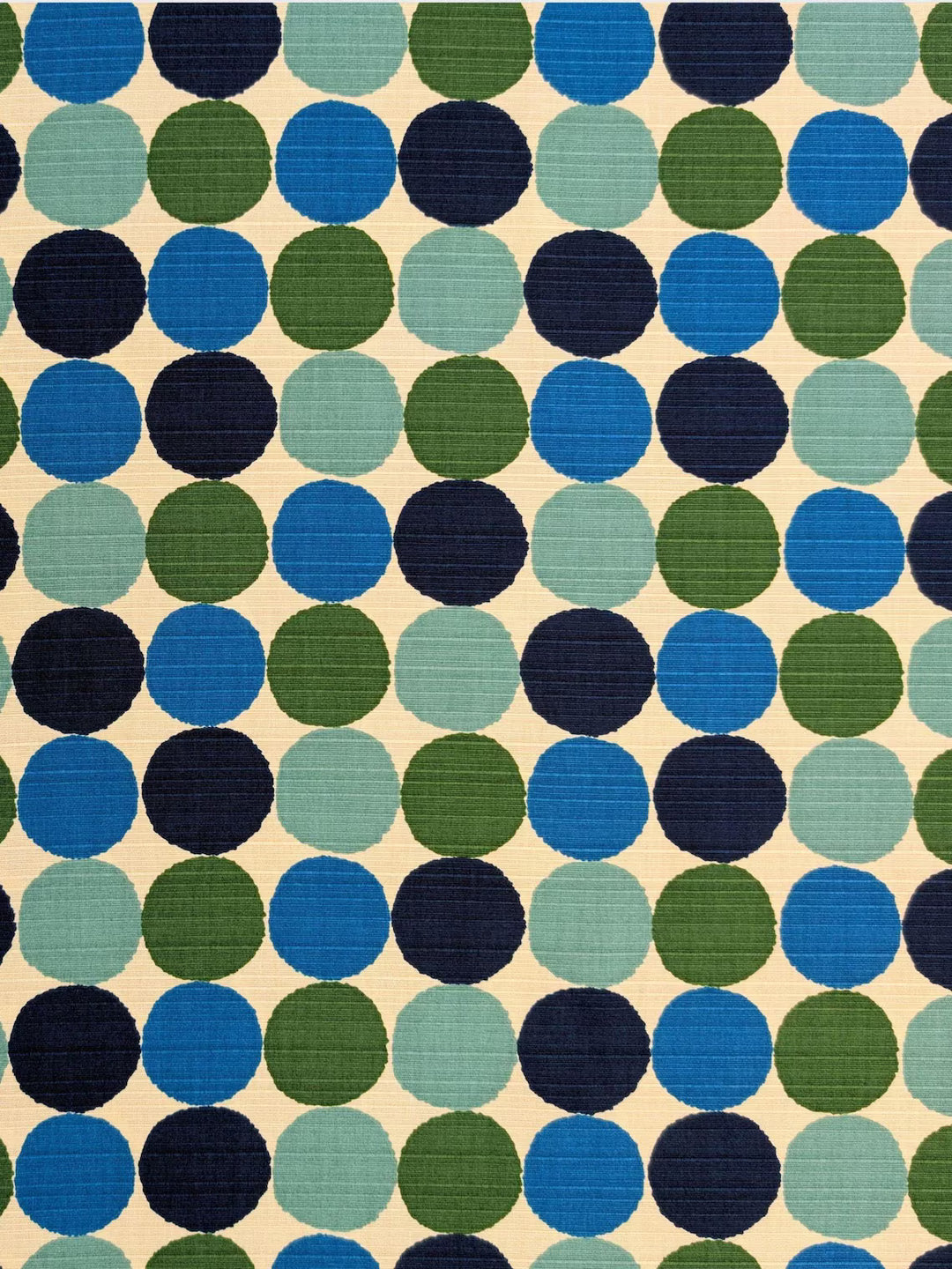 Sevenberry Japanese Shantung Fabric - Circles, Ocean Dots in Grid Ocean Japanese Shantung Fabric - Sevenberry Online