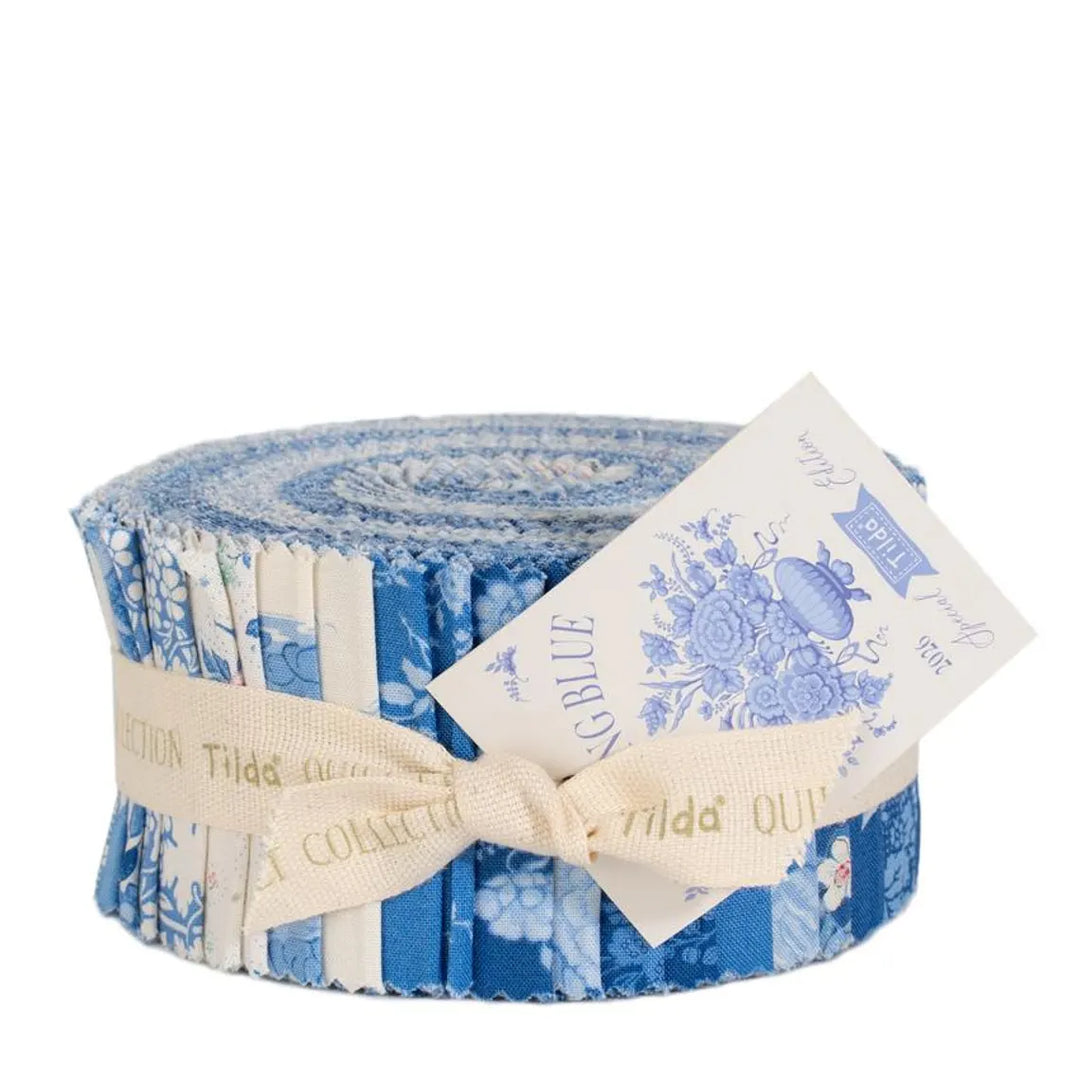 Tilda Something Blue 2.5" Fabric Roll, 40pcs