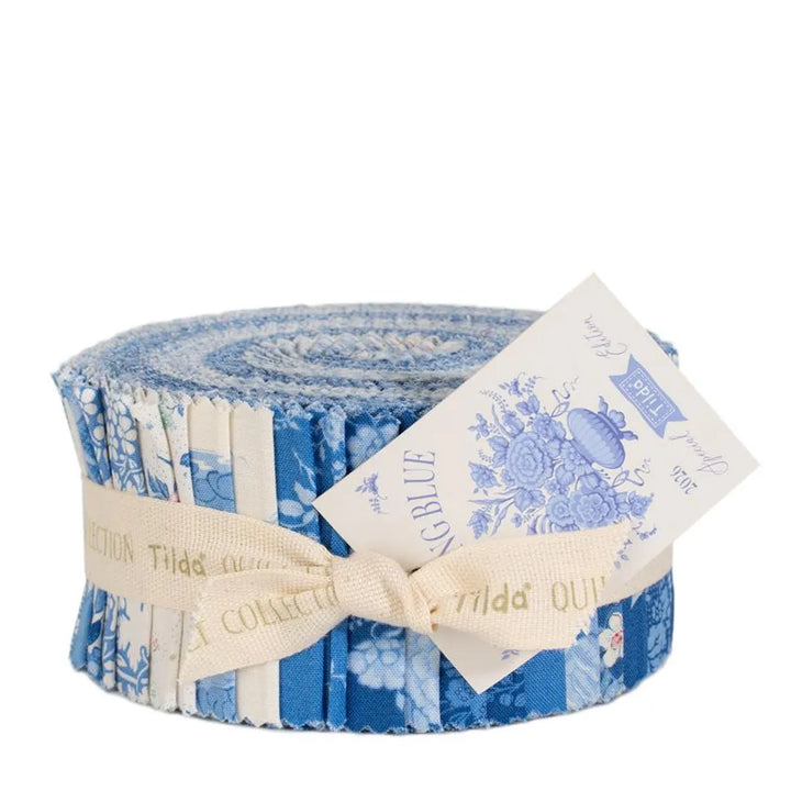 Tilda Something Blue 2.5" Fabric Roll, 40pcs