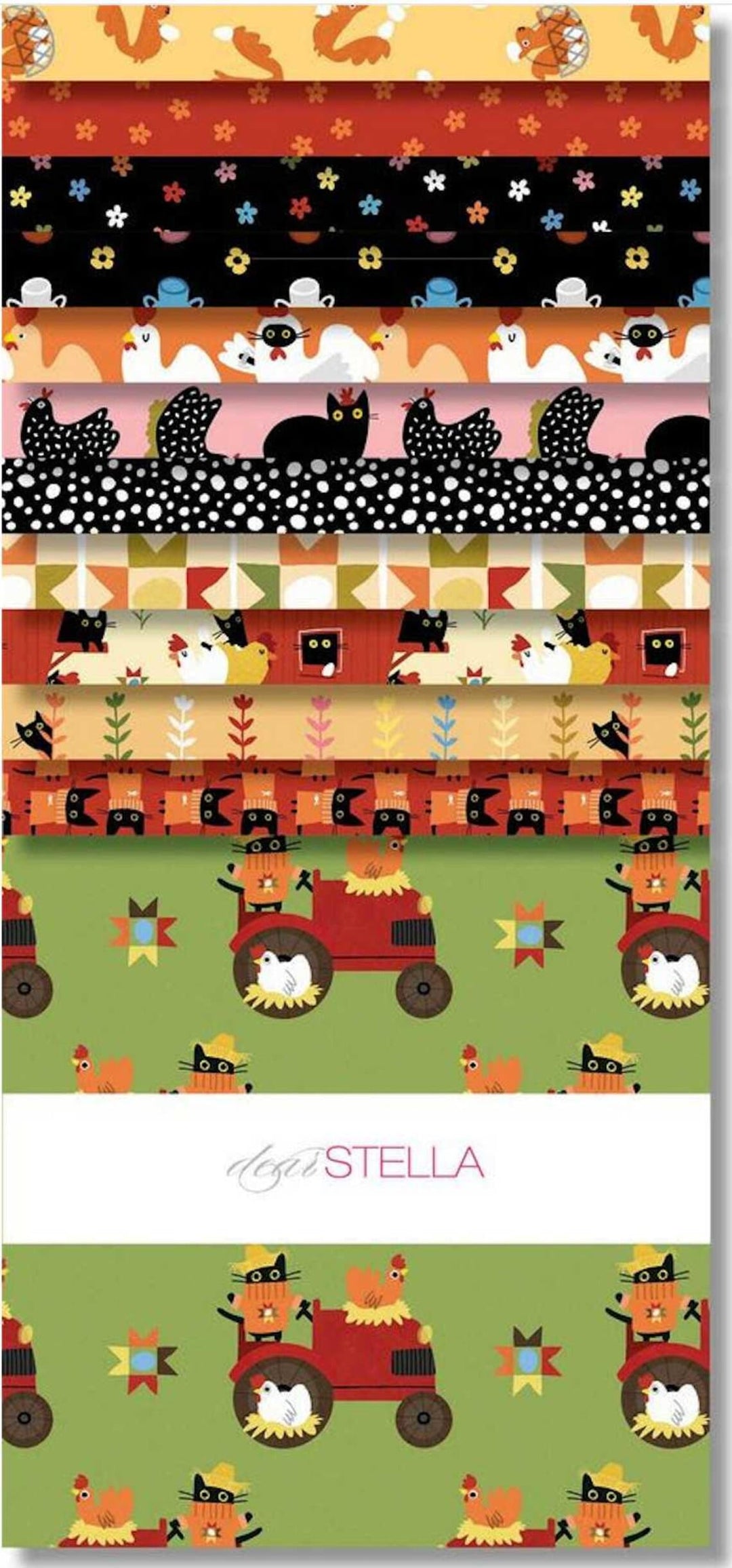 Bok Bok Meow by Leezaworks 10" Fabric Square Pack, 42pcs