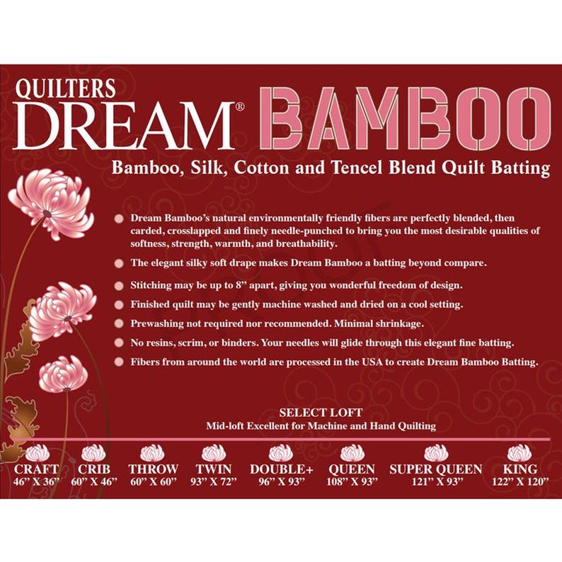 Dream Bamboo Quilt Batting Information