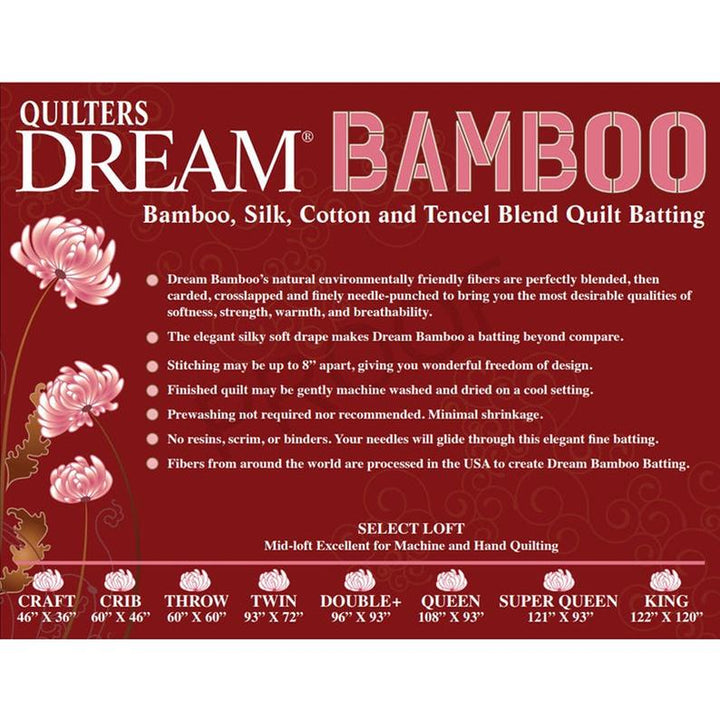 Dream Bamboo quilt batting information