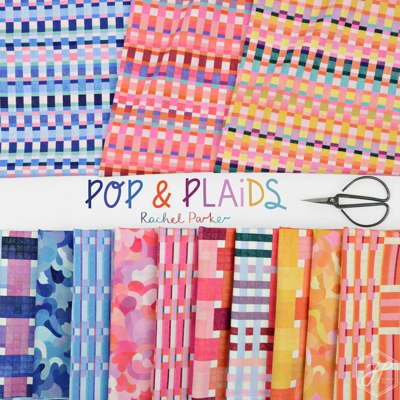 Pop and Plaids Fat Quarter Fabric Bundle, 13pcs Pop and Plaids Fat Quarter Fabric Bundle, 13pcs