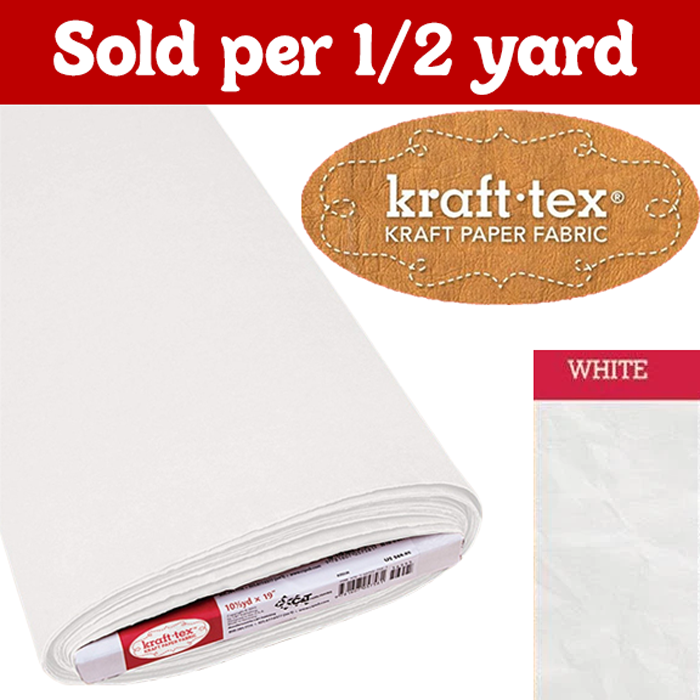 White Kraft-Tex, sold per 1/2 yd (19 in. wide)
