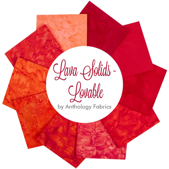 Lava Solids Fat Quarter Bundle, Lovable, 10pcs