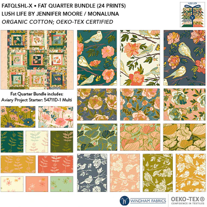 Lush Life Organic Cotton Fat Quarter Fabric Bundle