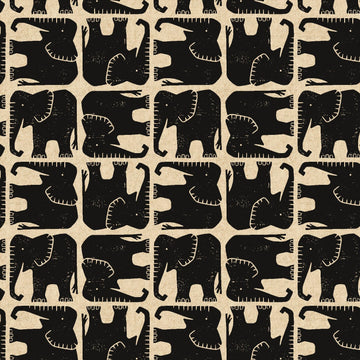 Black Jolly Elephant Pattern