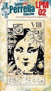 Lynne Perrella LPM 02 rubber stamp art - mini face