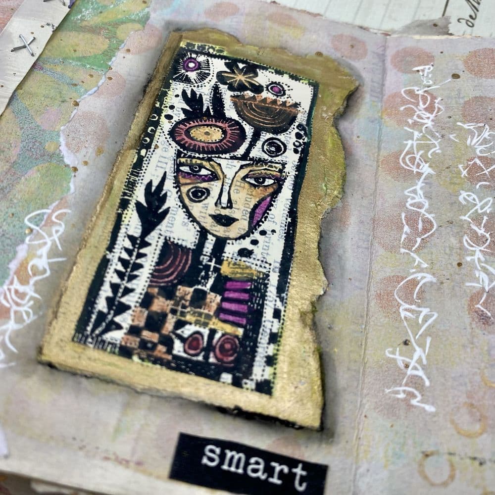 Lynne Perrella art journal mini portrait