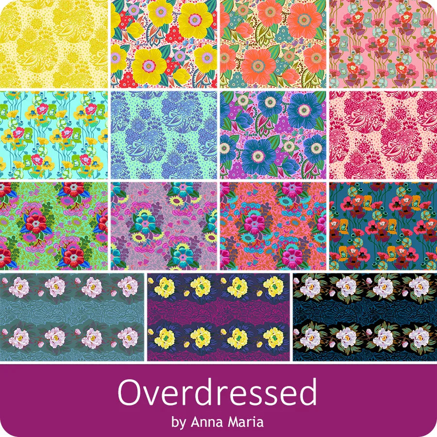 Overdressed by Anna Maria Fat Quarter Fabric Bundle, 15 pcs