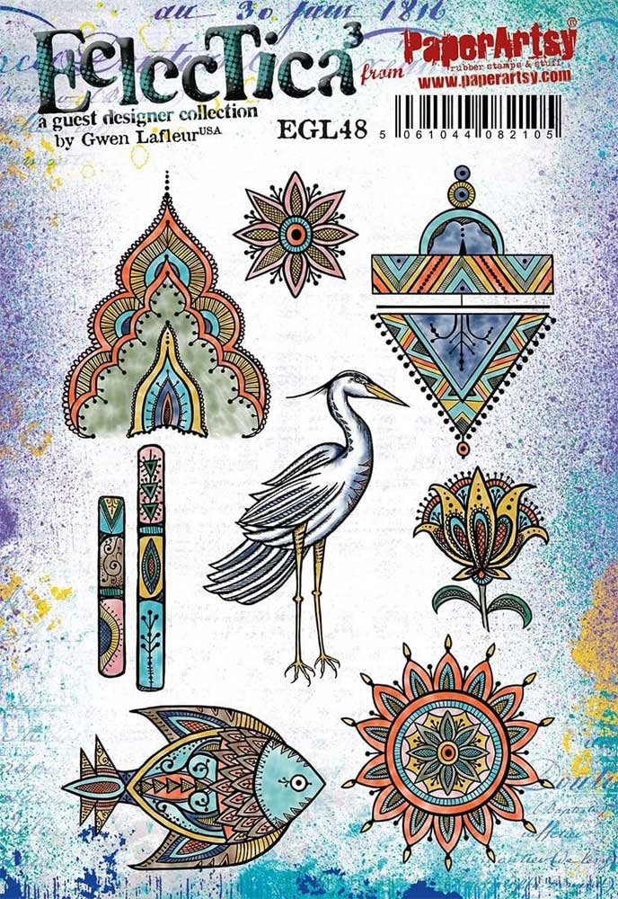 PaperArtsy Eclectica stamp set by Gwen Lafleur EGL48