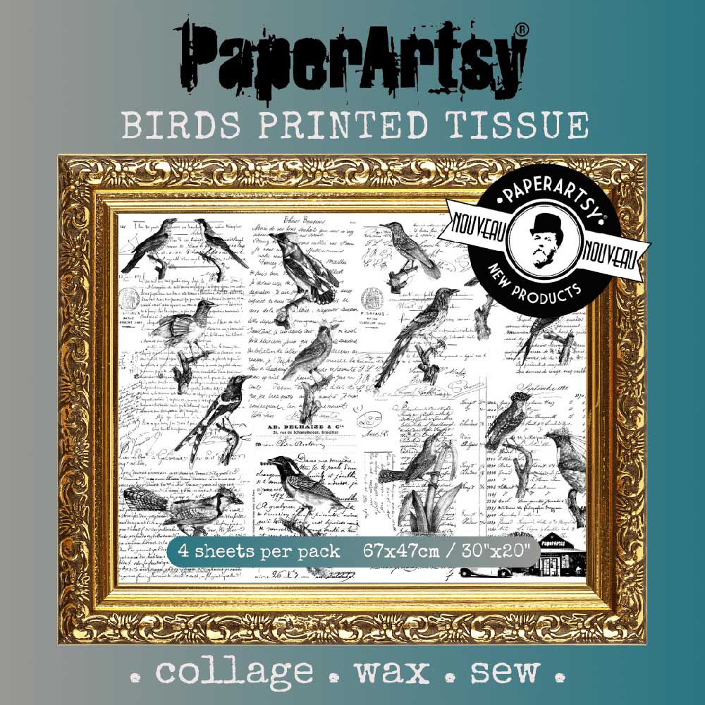 PaperArtsy Birds Printed Tissue Paper Collage