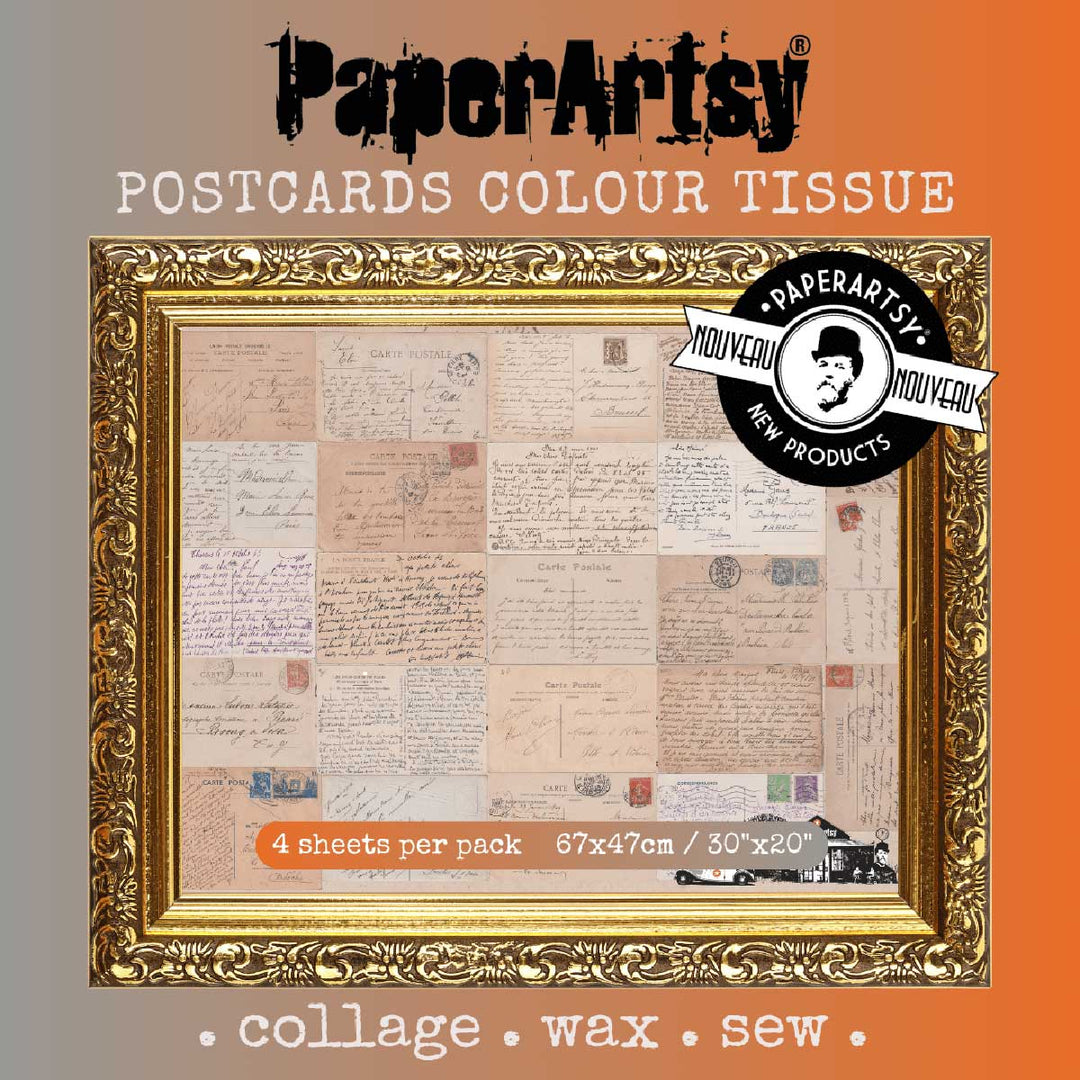 Printed Collage Tissue Paper - Postcards