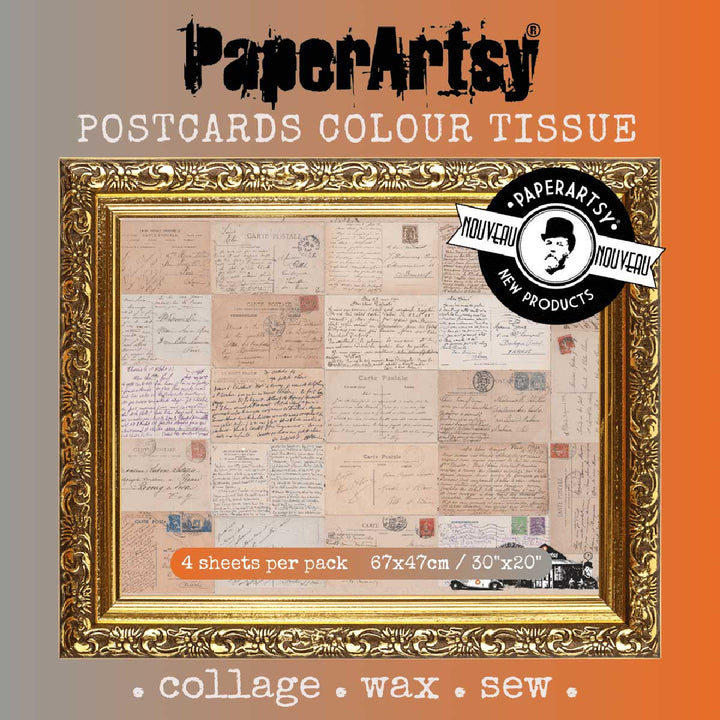 Printed Collage Tissue Paper - Postcards