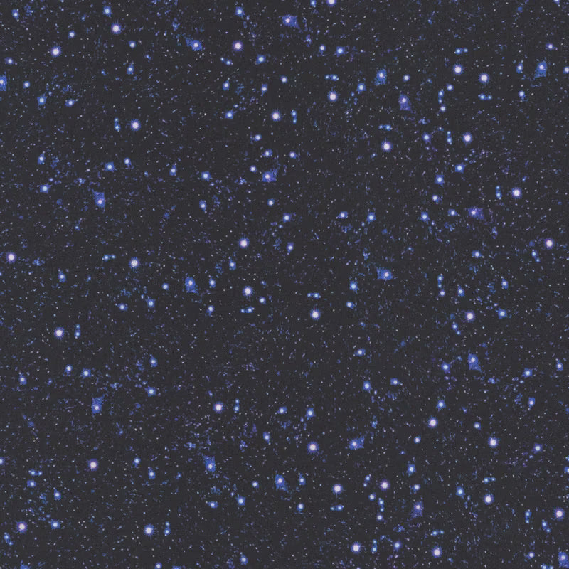 Moth to a Flame by Dear Stella - Celestial Sky, Midnight Moth to a Flame by Dear Stella - Celestial Sky, Midnight Cotton Fabric