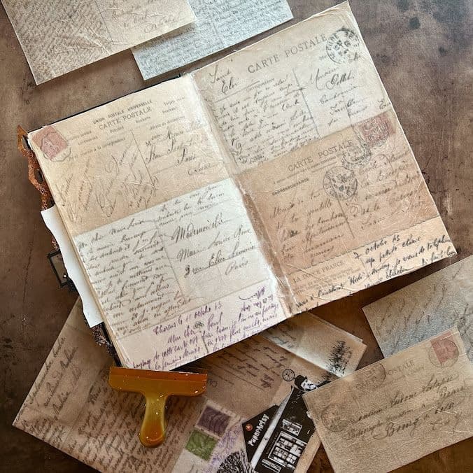 Printed Collage Tissue Paper - Postcards