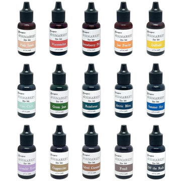 49 & Market Dye Ink bottles in various colors