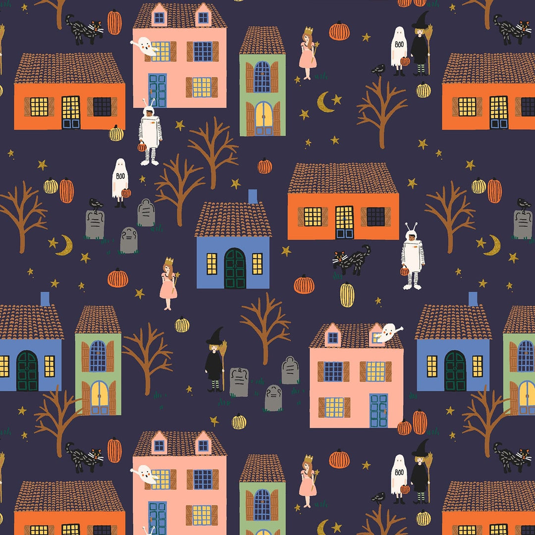 Halloween - Halloween Night, Indigo and Gold Metallic