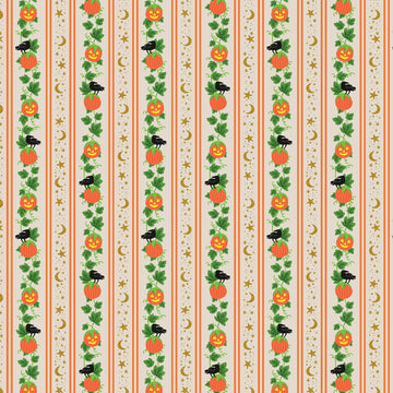 Halloween by Rifle Paper Co - Pumpkin Patch Metallic LINEN Halloween by Rifle Paper Co - Pumpkin Patch Metallic LINEN