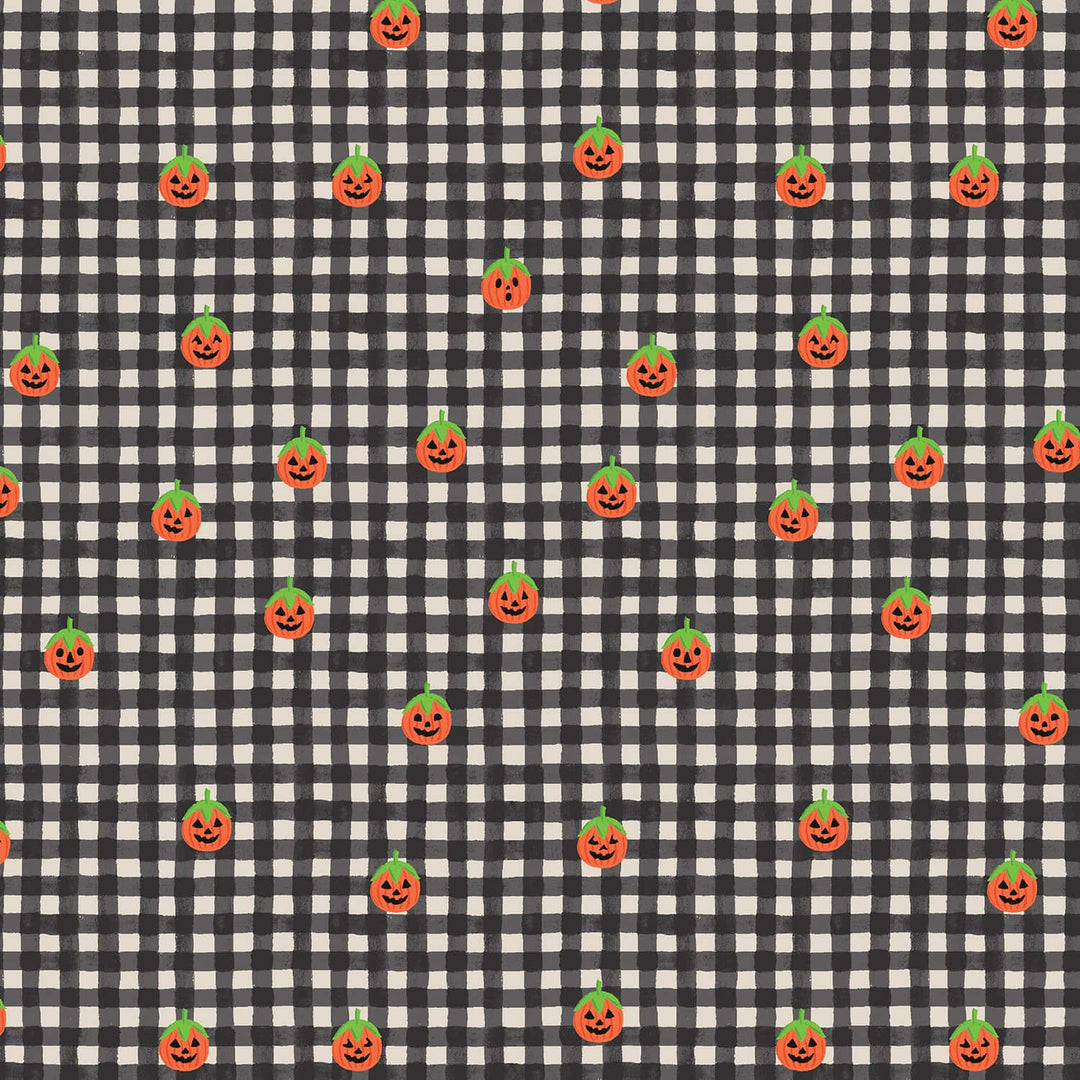 Halloween by Rifle Paper Co - Pumpkin Gingham, Black Halloween by Rifle Paper Co - Pumpkin Gingham, Black