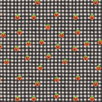 Halloween by Rifle Paper Co - Pumpkin Gingham, Black Halloween by Rifle Paper Co - Pumpkin Gingham, Black