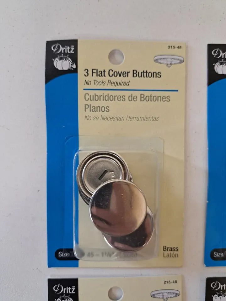 Flat Cover Buttons Size 45, 3pcs Flat Cover Buttons Size 45, 3pcs
