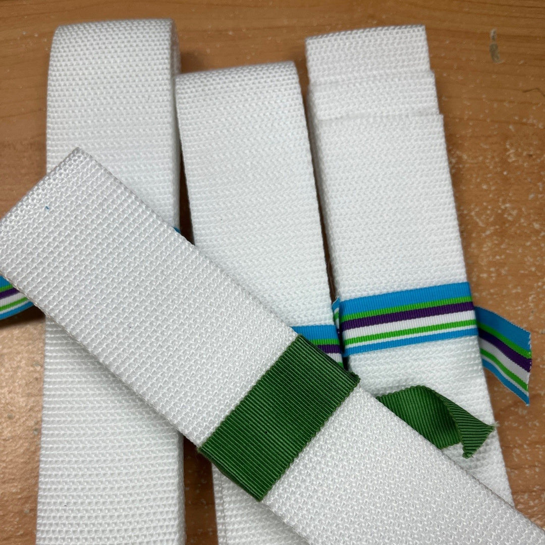 White 1.5"wide Webbing/Strapping- sold per 1 1/2 yard piece