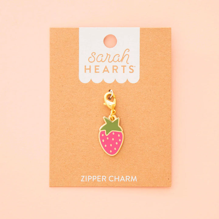 Strawberry Enamel Removable Zipper Charm by Sarah Hearts