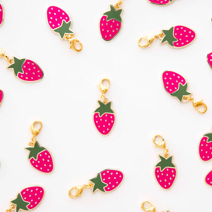 Strawberry Enamel Removable Zipper Charm by Sarah Hearts