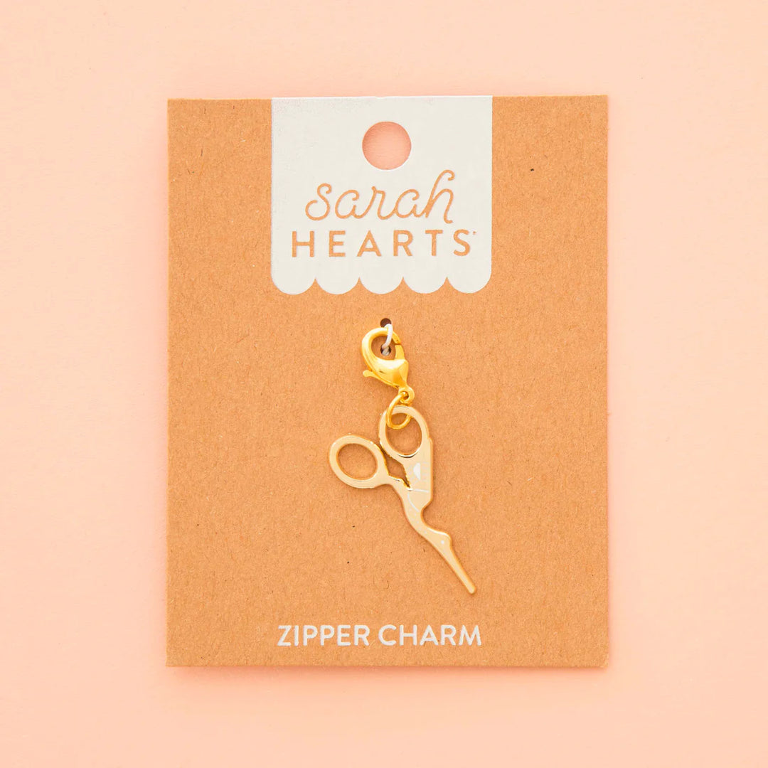 Gold Stork Scissors Removable Zipper Charm by Sarah Hearts