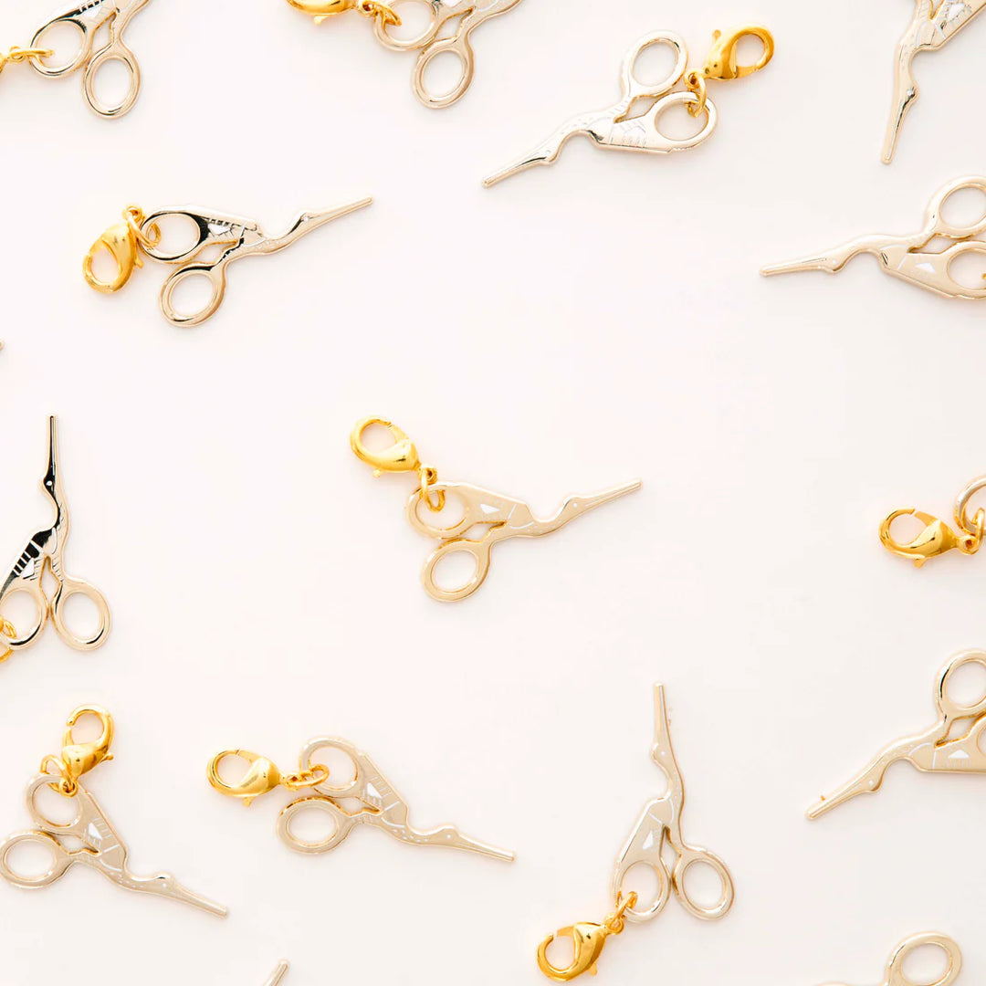 Gold Stork Scissors Removable Zipper Charm by Sarah Hearts