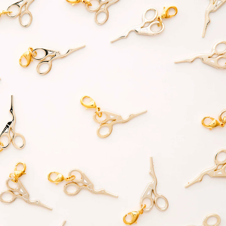 Gold Stork Scissors Removable Zipper Charm by Sarah Hearts