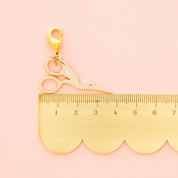 Gold Stork Scissors Removable Zipper Charm by Sarah Hearts