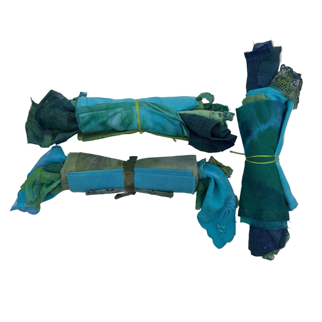 Turquoise Treat Inspiration Pack (hand dyed fabrics & textiles)
