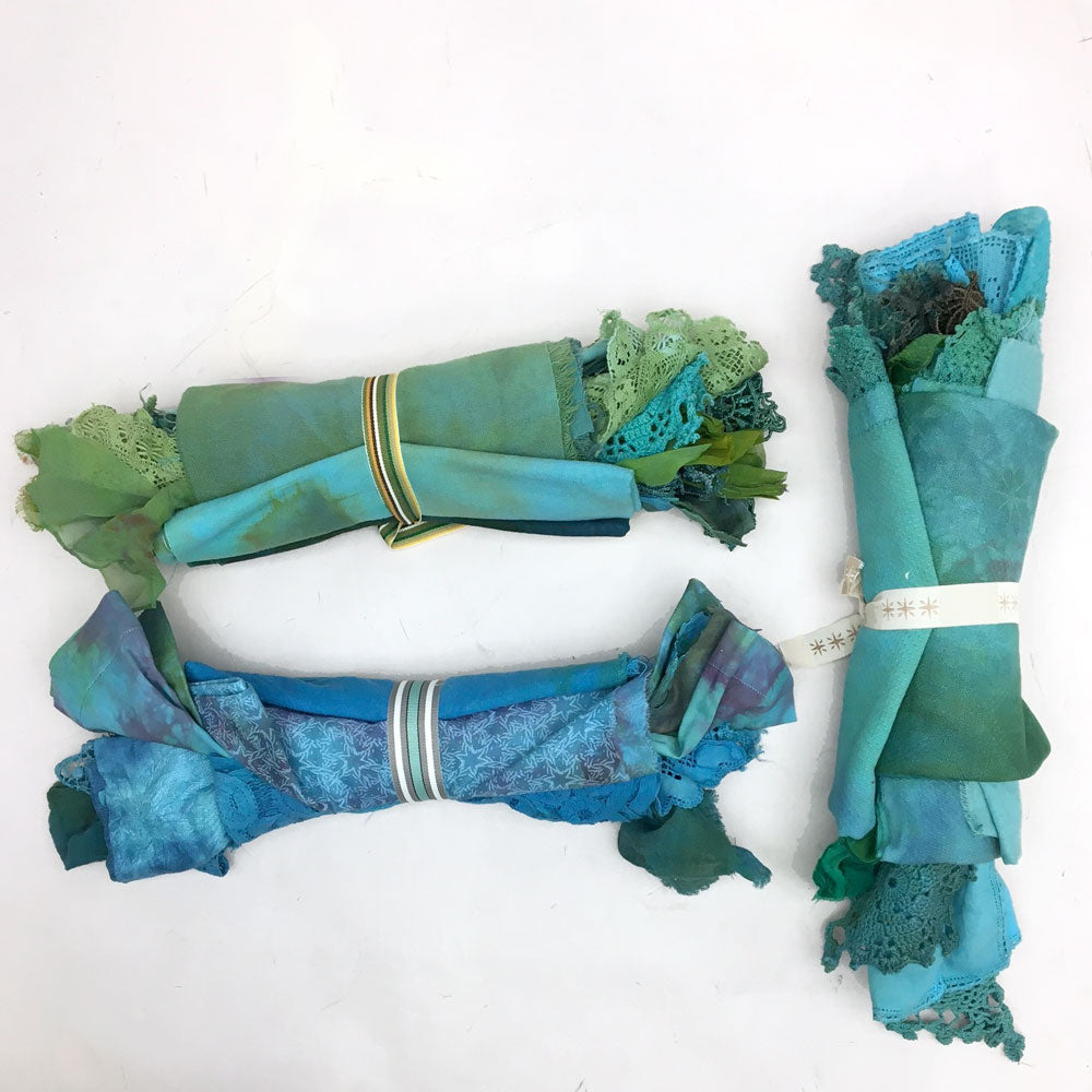 Turquoise Treat Inspiration Pack (hand dyed fabrics & textiles)