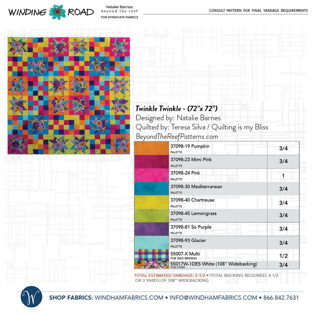 Twinkle Twinkle Quilt Kit with Winding Road by Natalie Barnes