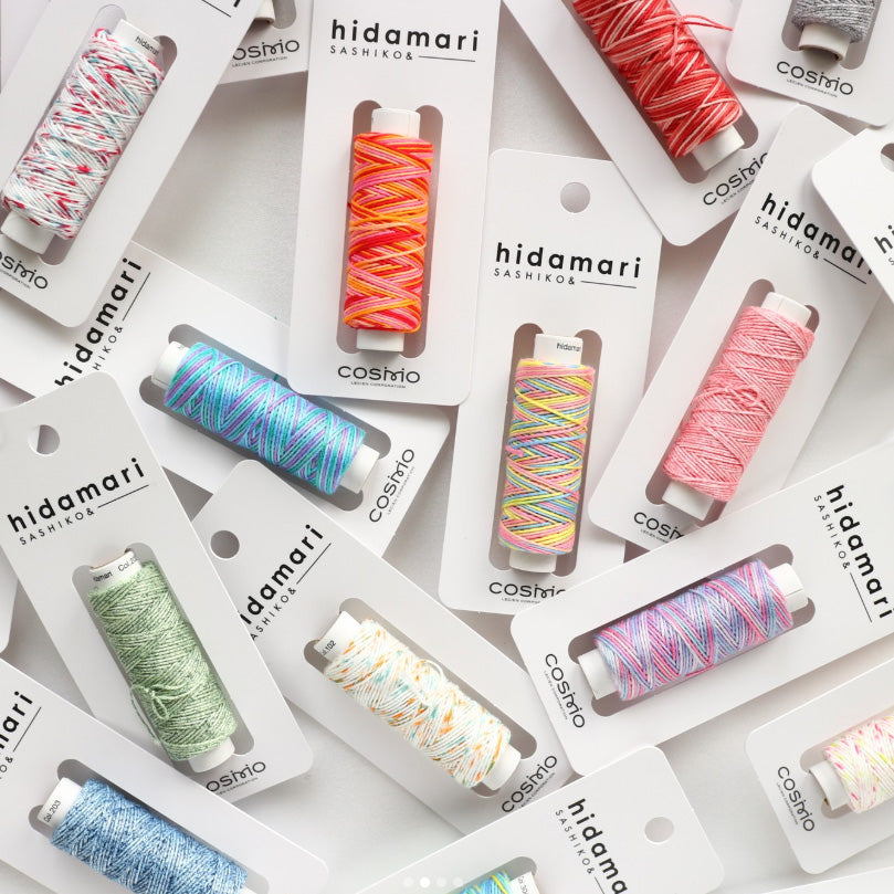 Variegated hidamari Sashiko thread, multiple colors