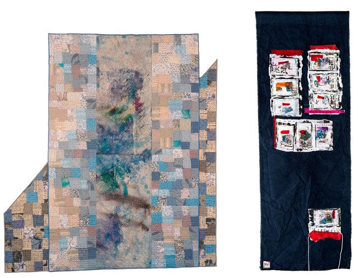 Textured wall art with mixed media collage