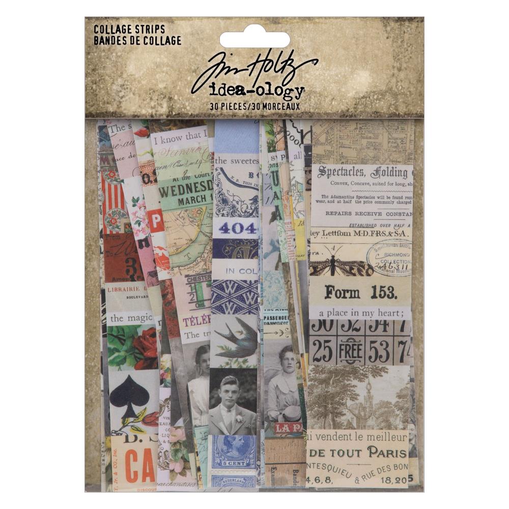 Tim Holtz Idea-Ology Collage Strips, pack of 30