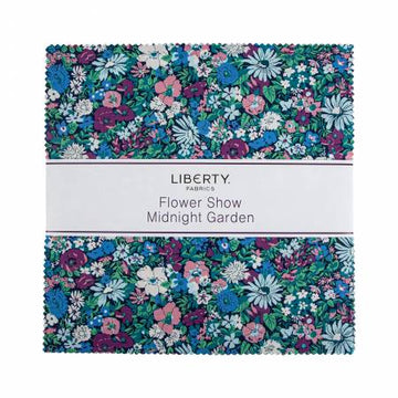 Liberty Flower Show Midnight, 10 inch squares