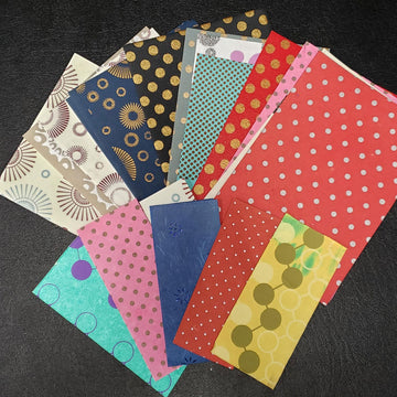 Circles and Dots Small Indian Cotton Rag Paper Variety Pack