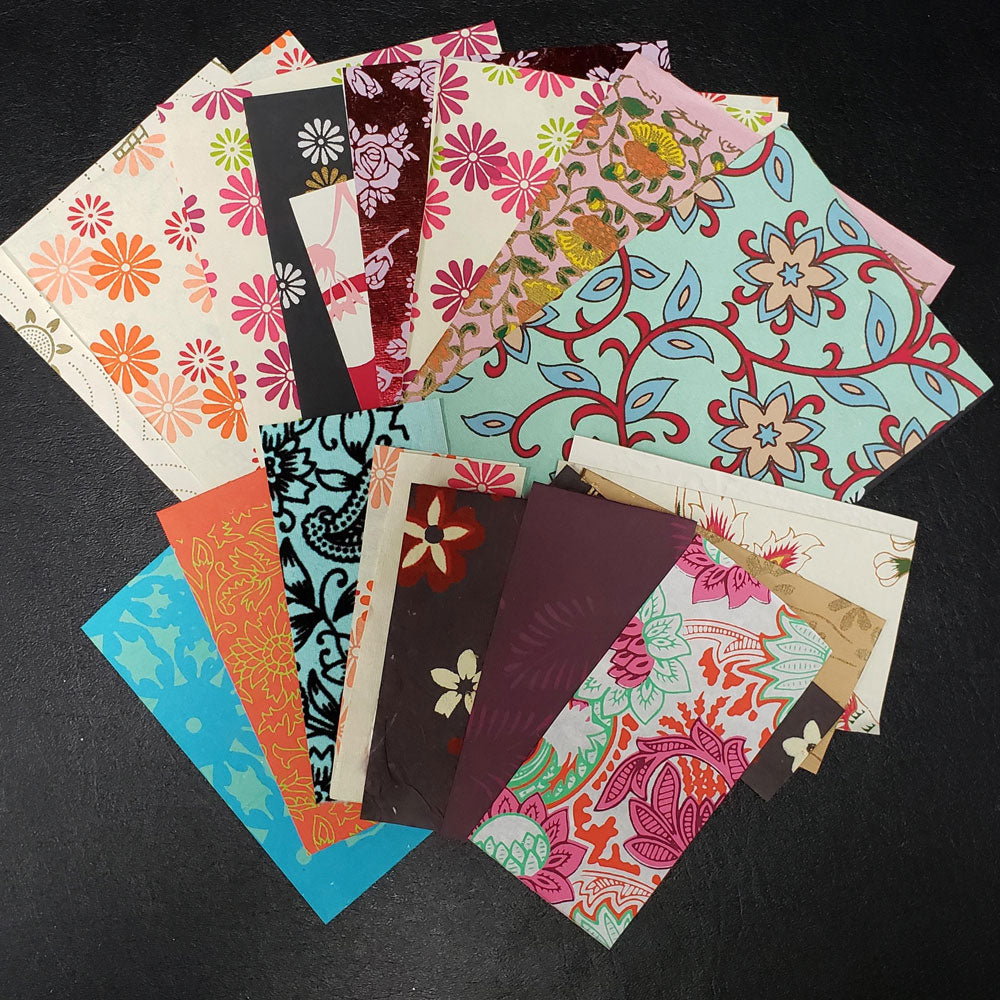Flowers and Floral Small Indian Cotton Rag Paper Variety Pack