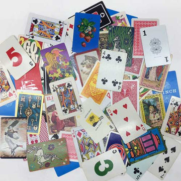 60 Assorted Playing Cards vintage paper collage pack