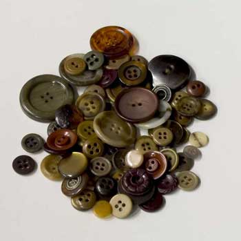 Brown Vintage Plastic Button Assortment