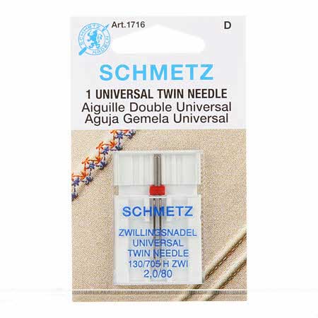 Schmetz 2.0/80 Twin Machine Needle Size (1 pk)
