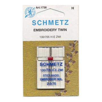 Schmetz 2.0/75 Double Embroidery Needle (1 pk)